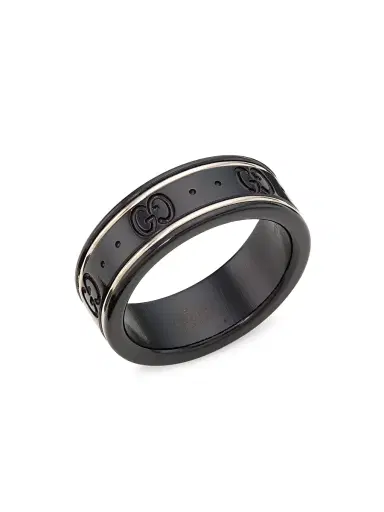 Gucci Women's Icon 18K White Gold & Black Synthetic Corundum Ring - White Gold | Thumbnail 1 Gucci Women's Icon 18K White Gold & Black Synthetic Corundum Ring - White Gold | Thumbnail 1