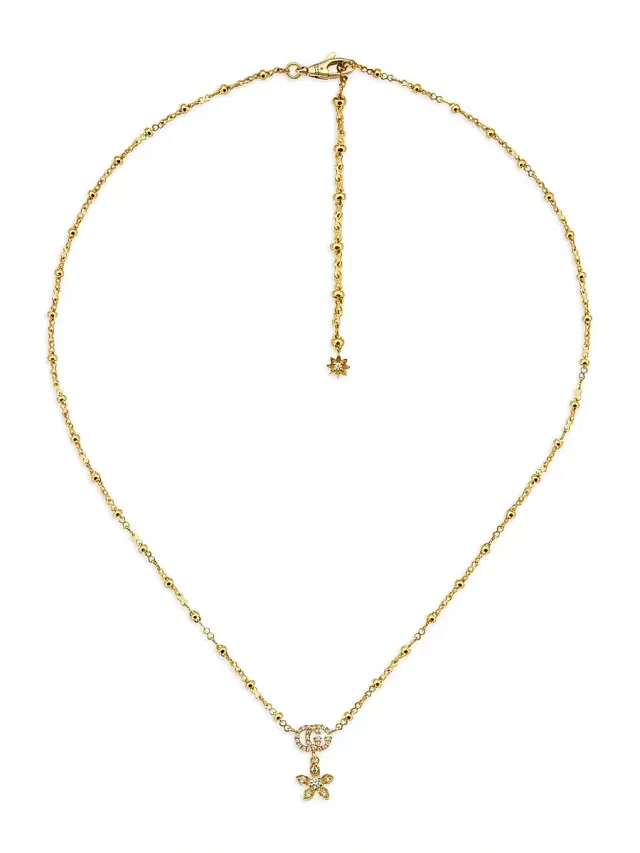 Women's Flora 18K Yellow Gold & Diamond Necklace - Yellow Gold Women's Flora 18K Yellow Gold & Diamond Necklace - Yellow Gold