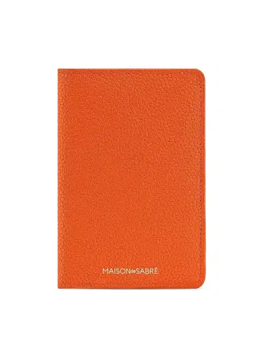 Maison de Sabre Leather Passport Holder - Manhattan Orange | Thumbnail 1 Maison de Sabre Leather Passport Holder - Manhattan Orange | Thumbnail 1