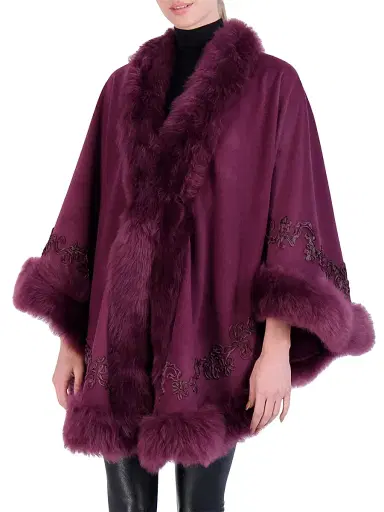 Gorski Women's Embroidered Wool and Cashmere Cape | Thumbnail 3 Gorski Women's Embroidered Wool and Cashmere Cape | Thumbnail 3