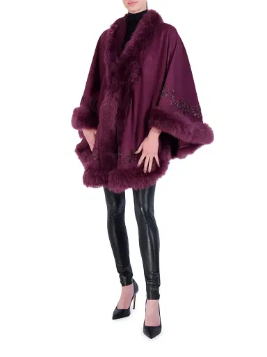 Gorski Women's Embroidered Wool and Cashmere Cape | Thumbnail 6 Gorski Women's Embroidered Wool and Cashmere Cape | Thumbnail 6