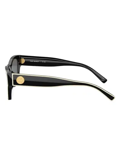 Tory Burch Women's 53MM Rectangular Sunglasses - Black Grey | Thumbnail 3 Tory Burch Women's 53MM Rectangular Sunglasses - Black Grey | Thumbnail 3