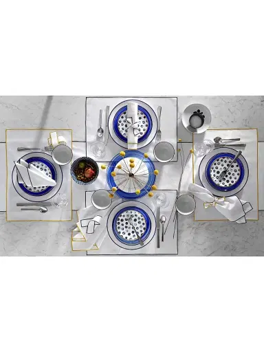 Home Treasures Arlo Tablecloth - Azure | Thumbnail 2 Home Treasures Arlo Tablecloth - Azure | Thumbnail 2