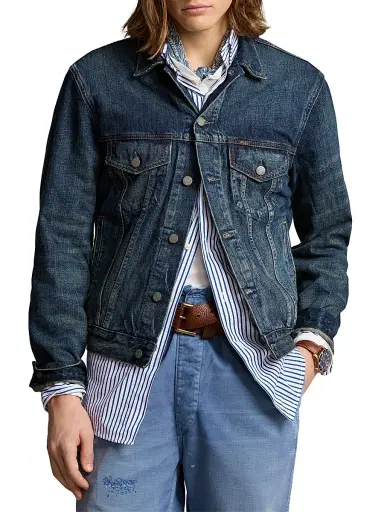 Polo Ralph Lauren Men's Faded Denim Trucker Jacket - Blue | Thumbnail 3 Polo Ralph Lauren Men's Faded Denim Trucker Jacket - Blue | Thumbnail 3