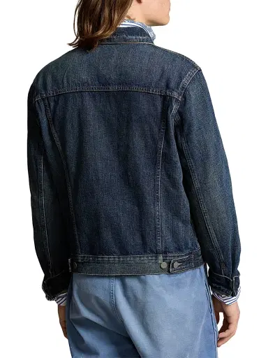 Polo Ralph Lauren Men's Faded Denim Trucker Jacket - Blue | Thumbnail 4 Polo Ralph Lauren Men's Faded Denim Trucker Jacket - Blue | Thumbnail 4