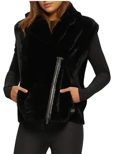 Gorski Women's Select Shearling Lamb Zip Vest - Black - Size Small | Thumbnail 2 Gorski Women's Select Shearling Lamb Zip Vest - Black - Size Small | Thumbnail 2