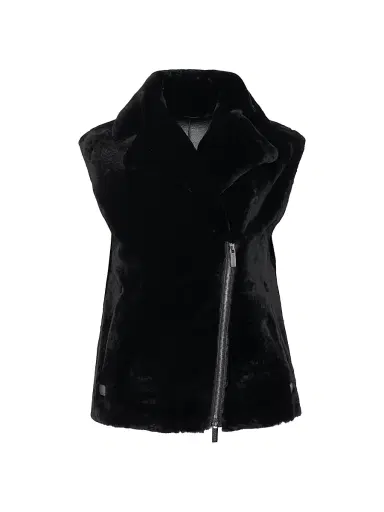 Gorski Women's Select Shearling Lamb Zip Vest - Black - Size Small | Thumbnail 1 Gorski Women's Select Shearling Lamb Zip Vest - Black - Size Small | Thumbnail 1