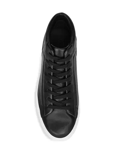 Vince Men's Fynn Leather High-Top Sneakers - Black | Thumbnail 5 Vince Men's Fynn Leather High-Top Sneakers - Black | Thumbnail 5