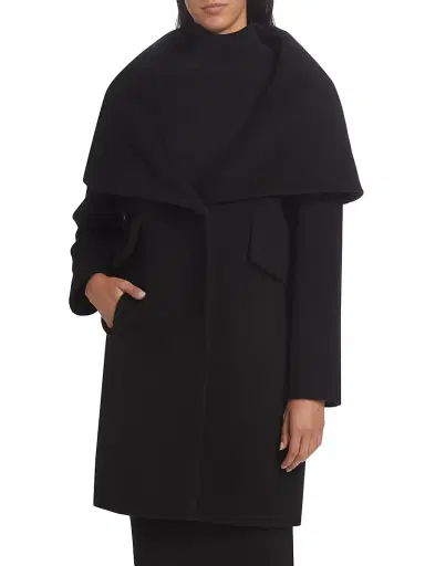 Mercer Collective Women's Lori Cape-Hood Cocoon Coat - Black | Thumbnail 3 Mercer Collective Women's Lori Cape-Hood Cocoon Coat - Black | Thumbnail 3