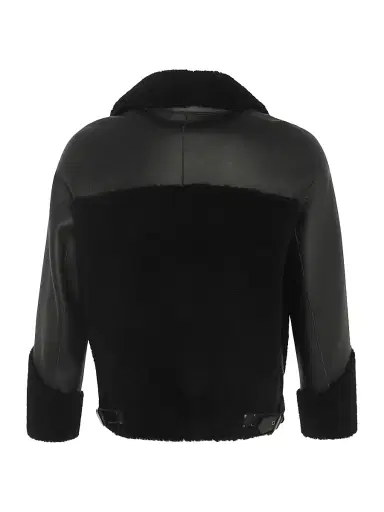 Gorski Women's Shearling Lamb Zip Moto Jacket - Black - Size XS | Thumbnail 2 Gorski Women's Shearling Lamb Zip Moto Jacket - Black - Size XS | Thumbnail 2