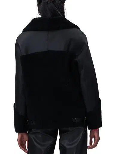 Gorski Women's Shearling Lamb Zip Moto Jacket - Black - Size XS | Thumbnail 5 Gorski Women's Shearling Lamb Zip Moto Jacket - Black - Size XS | Thumbnail 5