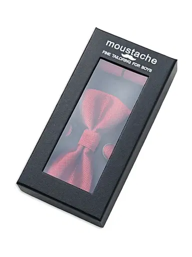 Moustache Crosshatch Bow Tie Set - Orange Red | Thumbnail 5 Moustache Crosshatch Bow Tie Set - Orange Red | Thumbnail 5
