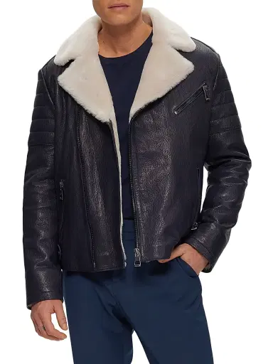 Gorski Men's Nappa Moto Jacket with Shearling Lamb | Thumbnail 3 Gorski Men's Nappa Moto Jacket with Shearling Lamb | Thumbnail 3