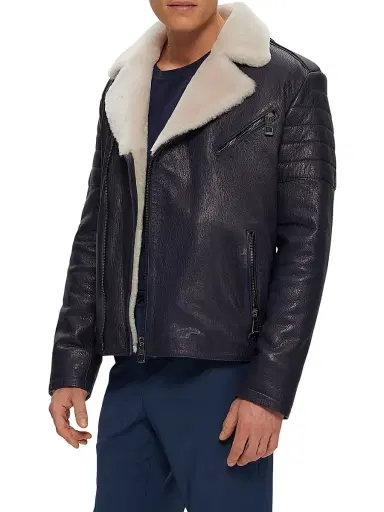 Gorski Men's Nappa Moto Jacket with Shearling Lamb | Thumbnail 4 Gorski Men's Nappa Moto Jacket with Shearling Lamb | Thumbnail 4