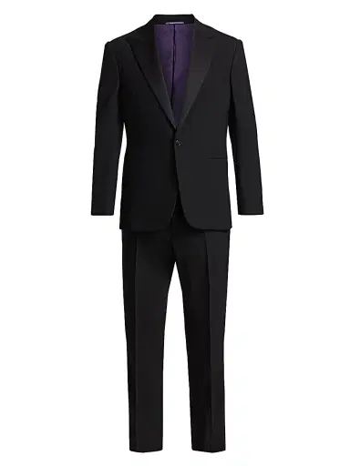 Ralph Lauren Purple Label Men's Gregory Wool Barathea Peak Tuxedo - Black - Size 46 | Thumbnail 1 Ralph Lauren Purple Label Men's Gregory Wool Barathea Peak Tuxedo - Black - Size 46 | Thumbnail 1