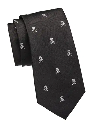 Ralph Lauren Purple Label Men's Skull Crossbones Silk Tie - Black | Thumbnail 1 Ralph Lauren Purple Label Men's Skull Crossbones Silk Tie - Black | Thumbnail 1
