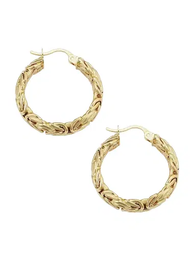 Oradina Women's 14K Yellow Gold Byzantine Classic Hoops - Yellow Gold | Thumbnail 1 Oradina Women's 14K Yellow Gold Byzantine Classic Hoops - Yellow Gold | Thumbnail 1