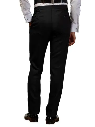 Ralph Lauren Purple Label Men's Barathea Wool Tuxedo Pants | Thumbnail 4 Ralph Lauren Purple Label Men's Barathea Wool Tuxedo Pants | Thumbnail 4