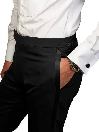 Ralph Lauren Purple Label Men's Barathea Wool Tuxedo Pants | Thumbnail 5 Ralph Lauren Purple Label Men's Barathea Wool Tuxedo Pants | Thumbnail 5