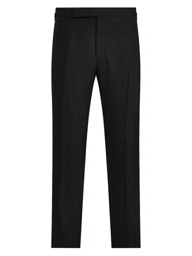 Ralph Lauren Purple Label Men's Barathea Wool Tuxedo Pants | Thumbnail 1 Ralph Lauren Purple Label Men's Barathea Wool Tuxedo Pants | Thumbnail 1