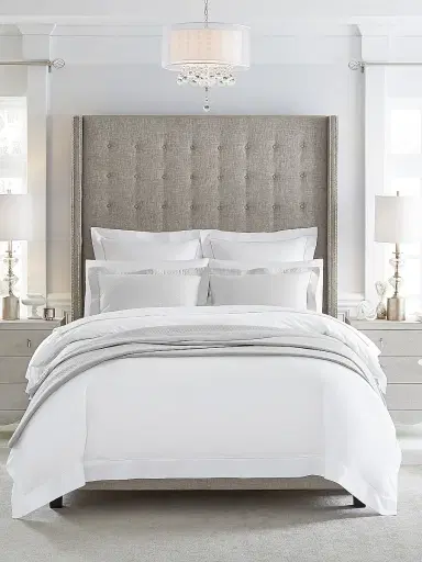 Sferra Giza 45 Sateen Duvet Cover & Sham Collection - White Standard | Thumbnail 1 Sferra Giza 45 Sateen Duvet Cover & Sham Collection - White Standard | Thumbnail 1