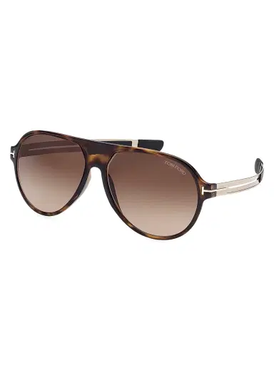 TOM FORD Men's Oscar 60MM Pilot Sunglasses - Havana | Thumbnail 2 TOM FORD Men's Oscar 60MM Pilot Sunglasses - Havana | Thumbnail 2