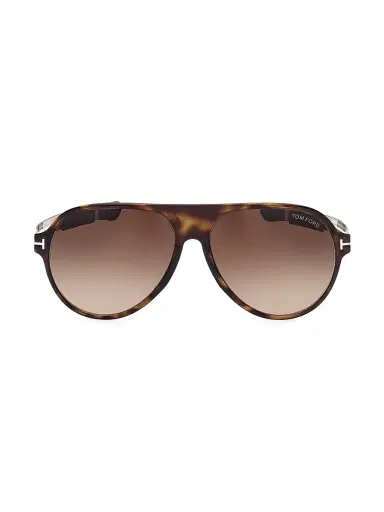 TOM FORD Men's Oscar 60MM Pilot Sunglasses - Havana | Thumbnail 1 TOM FORD Men's Oscar 60MM Pilot Sunglasses - Havana | Thumbnail 1