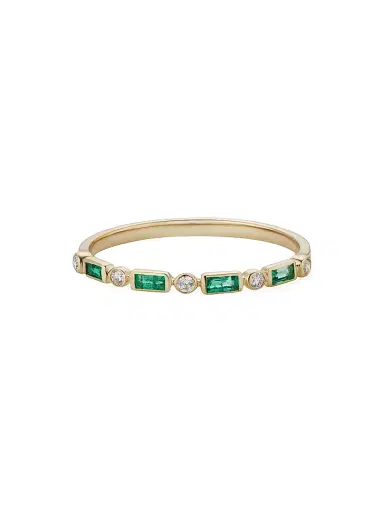 Oradina Women's 14K Yellow Gold Crown Jewels Emerald Diamond Ring - Yellow Gold | Thumbnail 2 Oradina Women's 14K Yellow Gold Crown Jewels Emerald Diamond Ring - Yellow Gold | Thumbnail 2