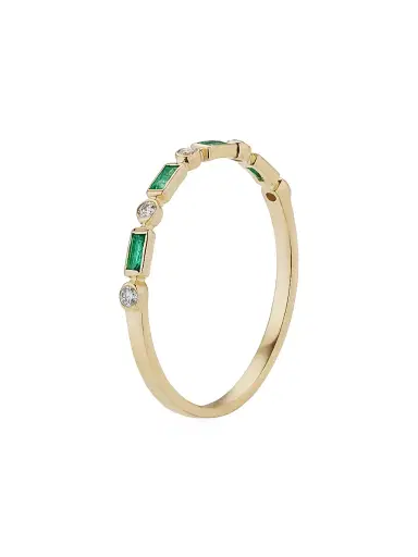 Oradina Women's 14K Yellow Gold Crown Jewels Emerald Diamond Ring - Yellow Gold | Thumbnail 3 Oradina Women's 14K Yellow Gold Crown Jewels Emerald Diamond Ring - Yellow Gold | Thumbnail 3