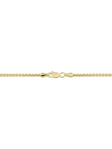 Oradina Men's 14K Yellow Solid Gold Round Bodega Box Chain - Yellow Gold | Thumbnail 2 Oradina Men's 14K Yellow Solid Gold Round Bodega Box Chain - Yellow Gold | Thumbnail 2