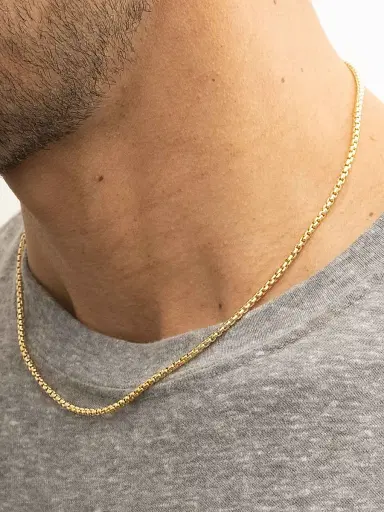 Oradina Men's 14K Yellow Solid Gold Round Bodega Box Chain - Yellow Gold | Thumbnail 5 Oradina Men's 14K Yellow Solid Gold Round Bodega Box Chain - Yellow Gold | Thumbnail 5