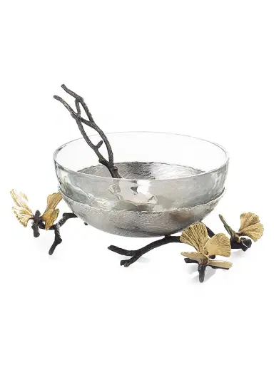 Michael Aram Butterfly Ginkgo 3-Piece Glass Nut Dish, Stainless Steel Nut Dish & Spoon Set | Thumbnail 1 Michael Aram Butterfly Ginkgo 3-Piece Glass Nut Dish, Stainless Steel Nut Dish & Spoon Set | Thumbnail 1