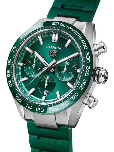 TAG Heuer Men's Carrera Stainless Steel Chronograph Watch/44MM - Green | Thumbnail 3 TAG Heuer Men's Carrera Stainless Steel Chronograph Watch/44MM - Green | Thumbnail 3