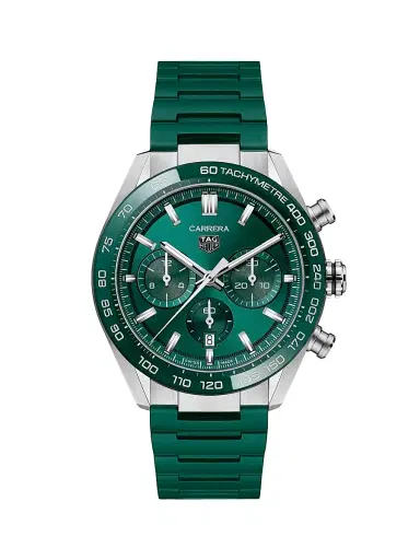 TAG Heuer Men's Carrera Stainless Steel Chronograph Watch/44MM - Green | Thumbnail 1 TAG Heuer Men's Carrera Stainless Steel Chronograph Watch/44MM - Green | Thumbnail 1