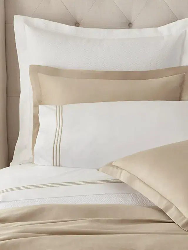 Madison 4-Piece Sheets Set - White Taupe King Madison 4-Piece Sheets Set - White Taupe King