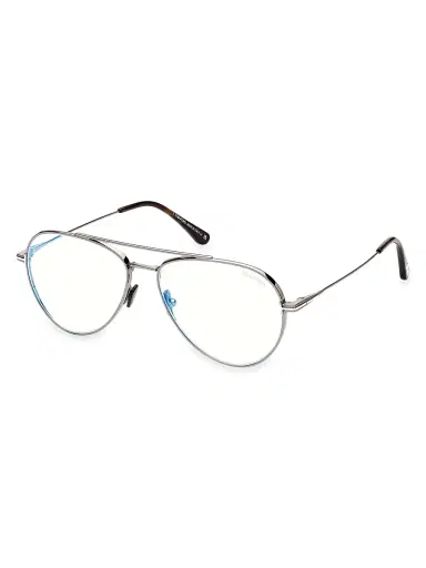 TOM FORD Men's 56MM Aviator Blue Filter Glasses - Dark Gunmetal | Thumbnail 2 TOM FORD Men's 56MM Aviator Blue Filter Glasses - Dark Gunmetal | Thumbnail 2