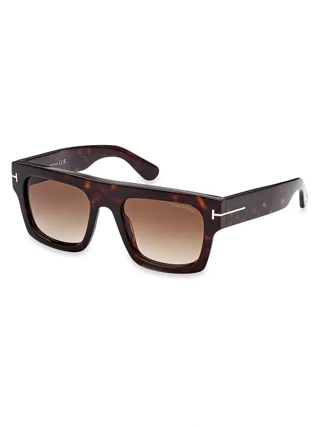 Men's Fausto 53MM Square Sunglasses - Dark Havana Men's Fausto 53MM Square Sunglasses - Dark Havana