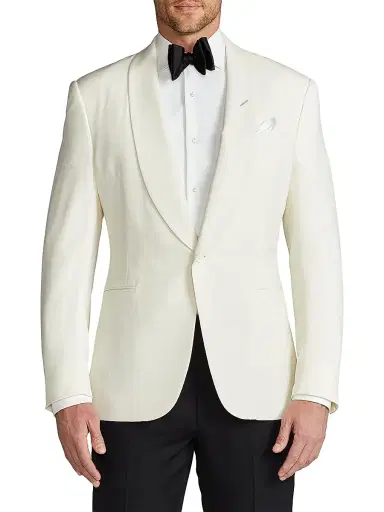 Ralph Lauren Purple Label Men's Gregory Barathea Dinner Jacket - Cream | Thumbnail 3 Ralph Lauren Purple Label Men's Gregory Barathea Dinner Jacket - Cream | Thumbnail 3