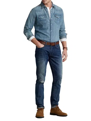 Polo Ralph Lauren Men's Icon Western Denim Shirt - Western | Thumbnail 2 Polo Ralph Lauren Men's Icon Western Denim Shirt - Western | Thumbnail 2