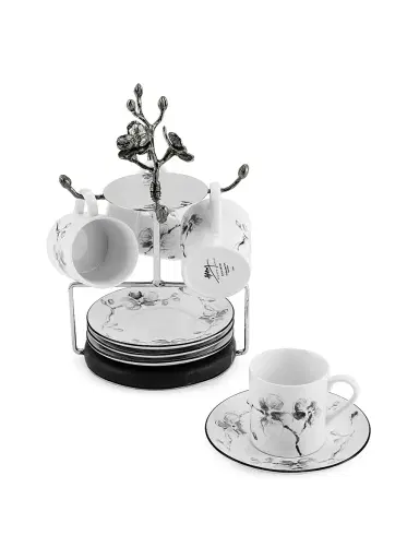 Michael Aram Black Orchid 9-Piece Teacup, Saucer, & Stand Set | Thumbnail 3 Michael Aram Black Orchid 9-Piece Teacup, Saucer, & Stand Set | Thumbnail 3