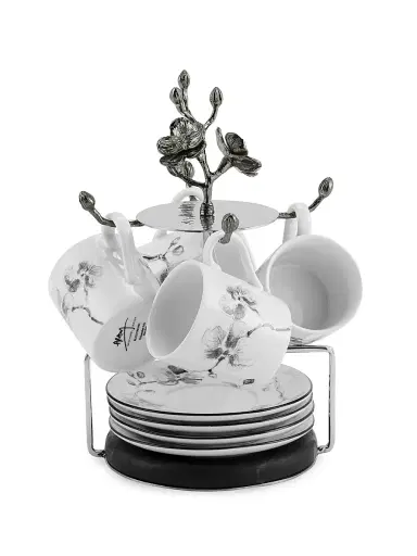 Michael Aram Black Orchid 9-Piece Teacup, Saucer, & Stand Set | Thumbnail 5 Michael Aram Black Orchid 9-Piece Teacup, Saucer, & Stand Set | Thumbnail 5
