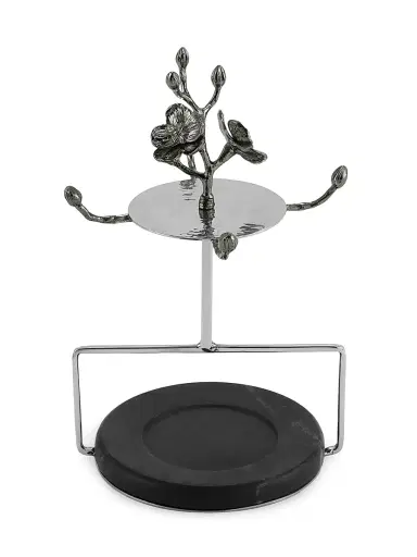 Michael Aram Black Orchid 9-Piece Teacup, Saucer, & Stand Set | Thumbnail 1 Michael Aram Black Orchid 9-Piece Teacup, Saucer, & Stand Set | Thumbnail 1