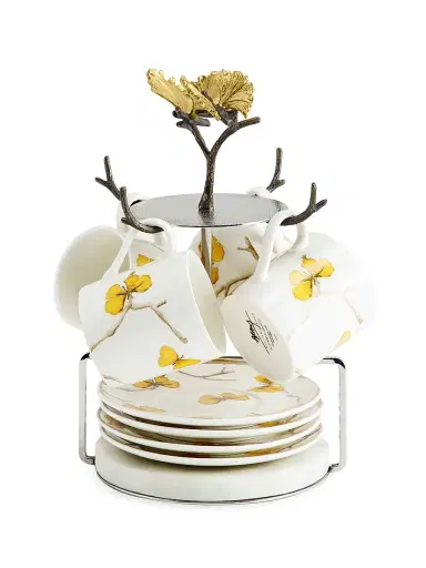 Michael Aram Butterfly Ginkgo 9-Piece Teacup, Saucer, & Stand Demi Set | Thumbnail 2 Michael Aram Butterfly Ginkgo 9-Piece Teacup, Saucer, & Stand Demi Set | Thumbnail 2