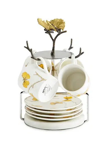 Michael Aram Butterfly Ginkgo 9-Piece Teacup, Saucer, & Stand Demi Set | Thumbnail 3 Michael Aram Butterfly Ginkgo 9-Piece Teacup, Saucer, & Stand Demi Set | Thumbnail 3