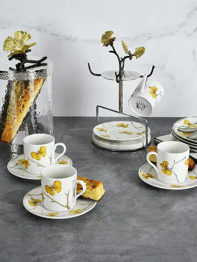 Michael Aram Butterfly Ginkgo 9-Piece Teacup, Saucer, & Stand Demi Set | Thumbnail 6 Michael Aram Butterfly Ginkgo 9-Piece Teacup, Saucer, & Stand Demi Set | Thumbnail 6