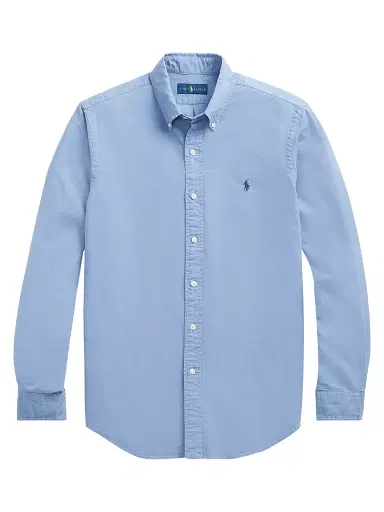 Polo Ralph Lauren Men's Garment-Dyed Classic-Fit Oxford Shirt - Bastille Blue | Thumbnail 1 Polo Ralph Lauren Men's Garment-Dyed Classic-Fit Oxford Shirt - Bastille Blue | Thumbnail 1