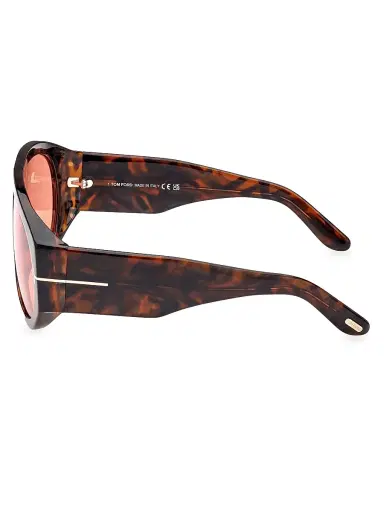 Tom Ford Men's Bronson 61MM Aviator Acetate Sunglasses - Havana Orange | Thumbnail 3 Tom Ford Men's Bronson 61MM Aviator Acetate Sunglasses - Havana Orange | Thumbnail 3