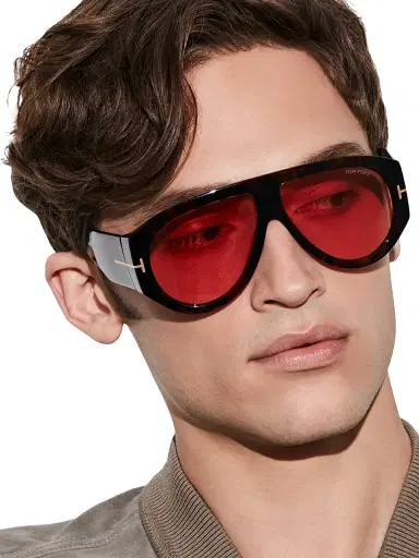 Tom Ford Men's Bronson 61MM Aviator Acetate Sunglasses - Havana Orange | Thumbnail 6 Tom Ford Men's Bronson 61MM Aviator Acetate Sunglasses - Havana Orange | Thumbnail 6
