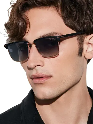 TOM FORD Men's 57MM Square Acetate Sunglasses - Rose Gold | Thumbnail 6 TOM FORD Men's 57MM Square Acetate Sunglasses - Rose Gold | Thumbnail 6