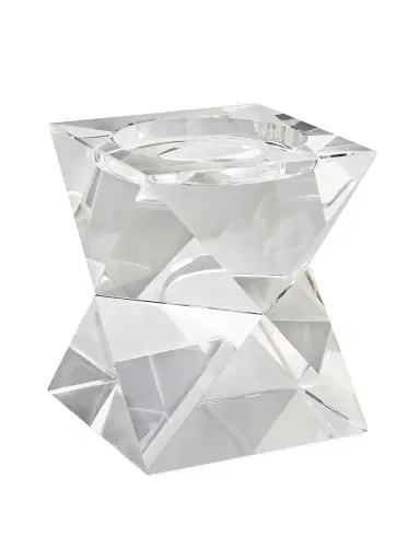 Winward Home Geometric Crystal Glass Candleholder - Clear | Thumbnail 1 Winward Home Geometric Crystal Glass Candleholder - Clear | Thumbnail 1